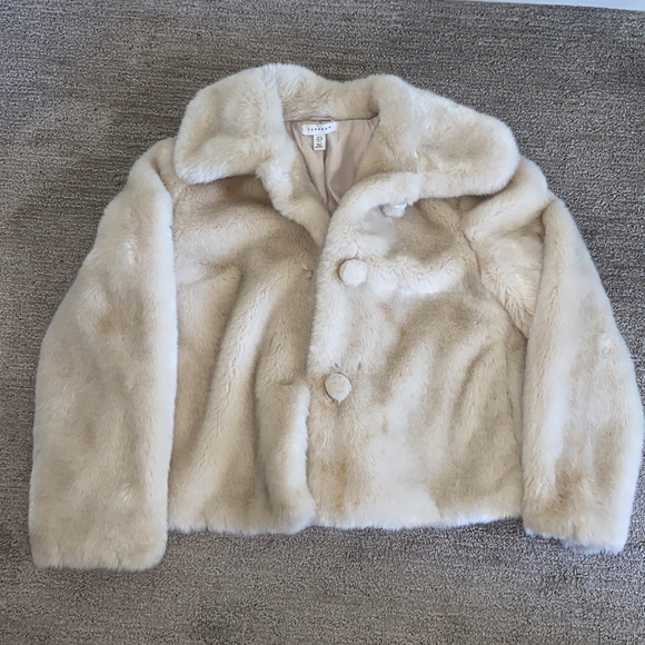 Topshop Faux Fur Cream Coat - Picture 6 of 10
